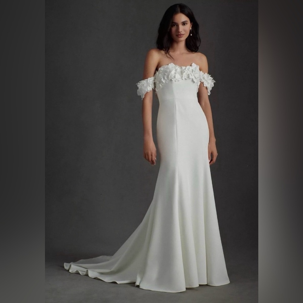 Jenny Yoo Willow Strapless Floral-Detail Wedding Gown